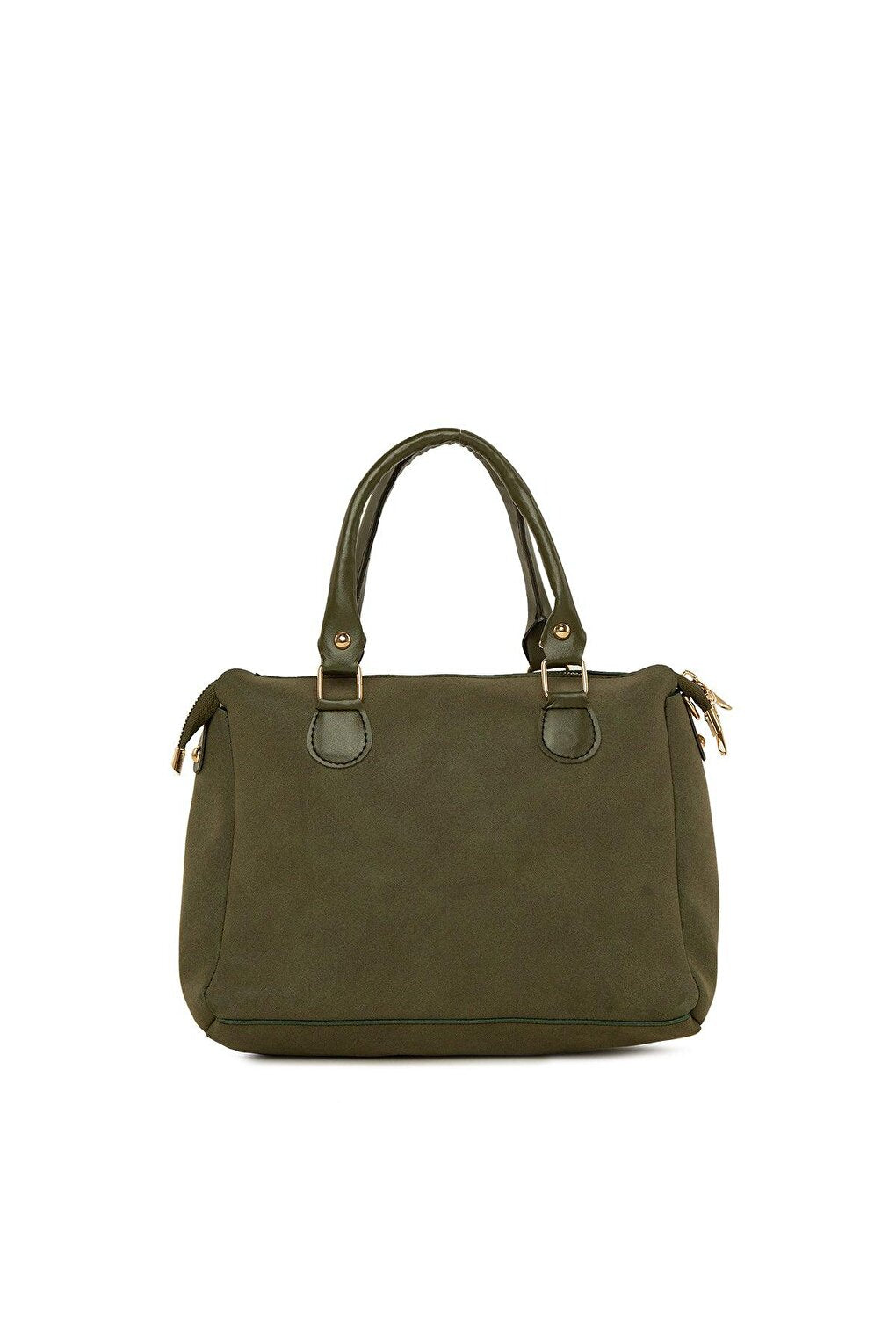 Vertical Double Zipper Nubuck Bag