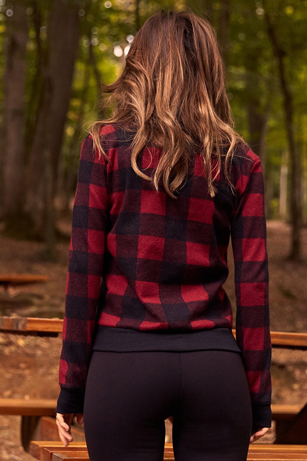 Claret Red Plaid Bomber Jacket 9KXK4-41654-05