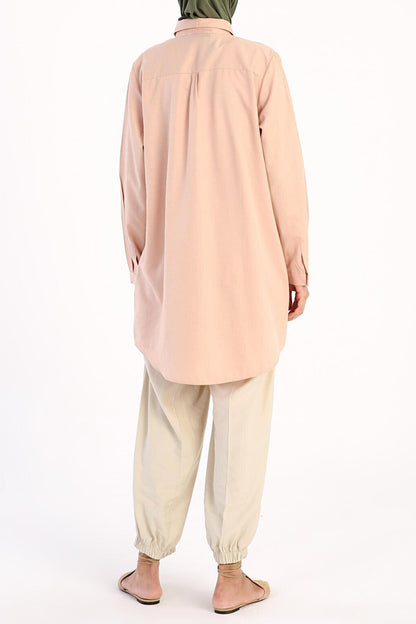 Powder Hidden Placket Basic Shirt Tunic