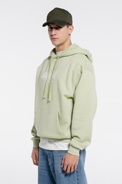 Candela Men's Light Green Kangaroo Pocket Hooded Extra Oversize Sweatshirt Hoodie With Shawl