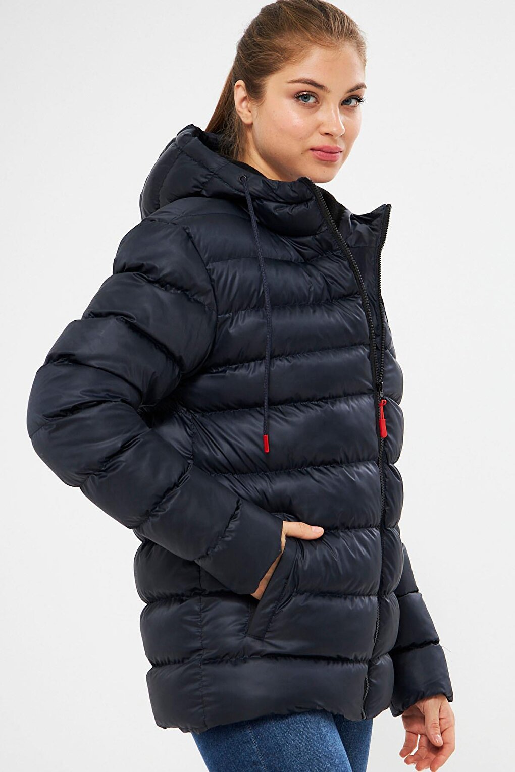 Women's Lined Water and Wind Resistant Hooded Puffer Coat RCBDM-190