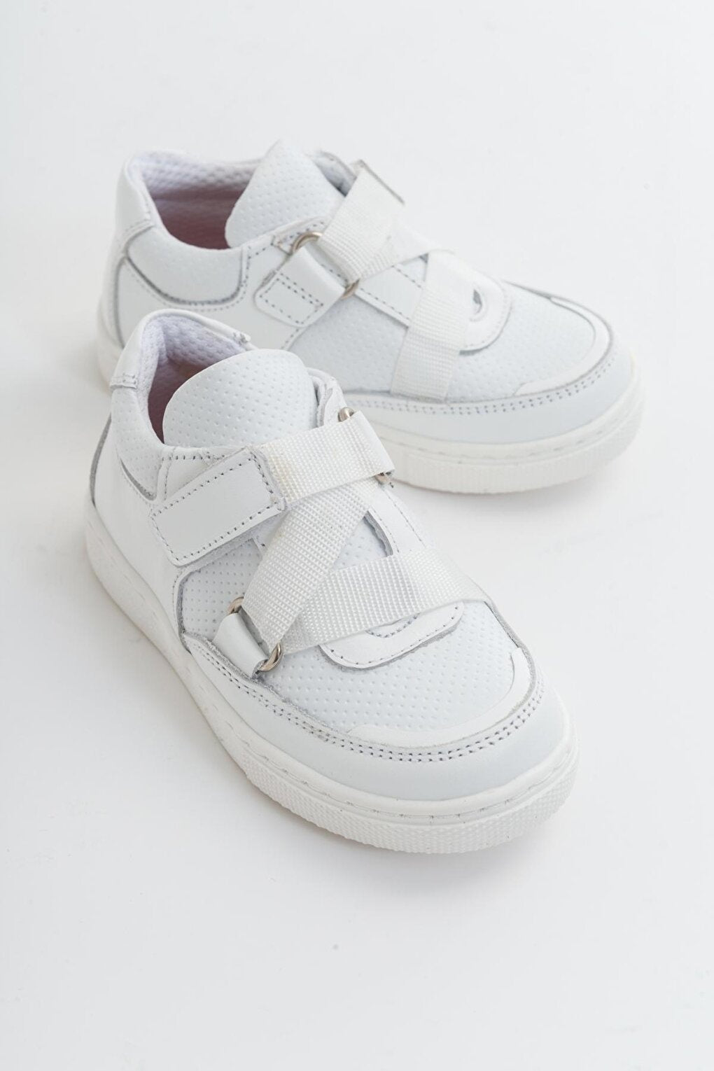 Boy's White Leather healthy Supported Children's Sneaker Shoes