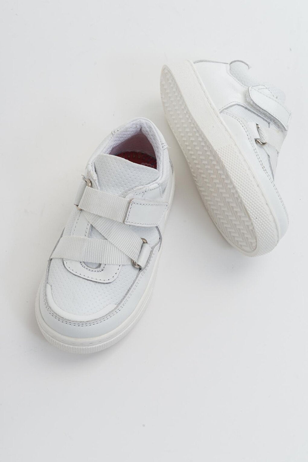 Boy's White Leather healthy Supported Children's Sneaker Shoes