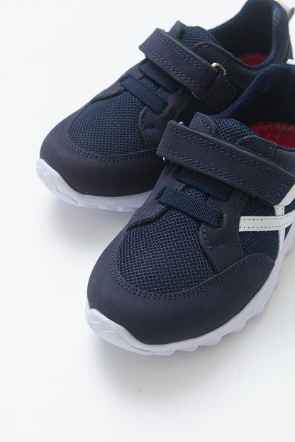 Unisex Children's Navy Blue Leather healthy Supported Sports Shoes