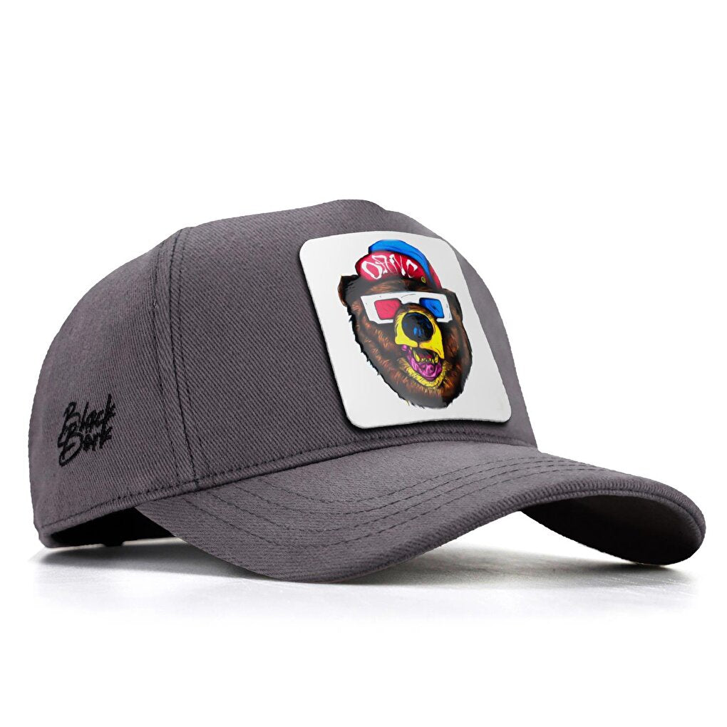 V1 Baseball Bear - Unisex Gray Hat (Cap) with 2 Code Logo