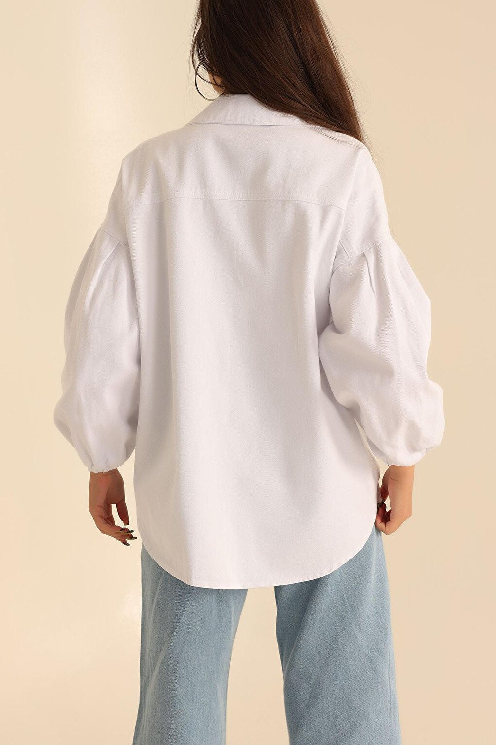 0684 Oversize Gabardine Jacket - White