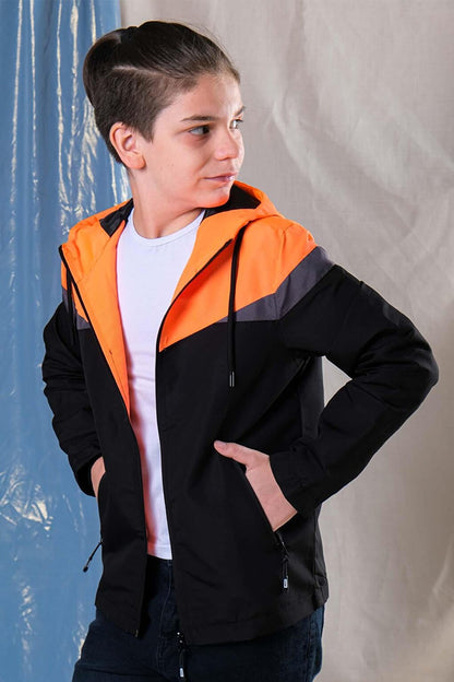 Boy's Water Repellent Hooded Seasonal Raincoat coat