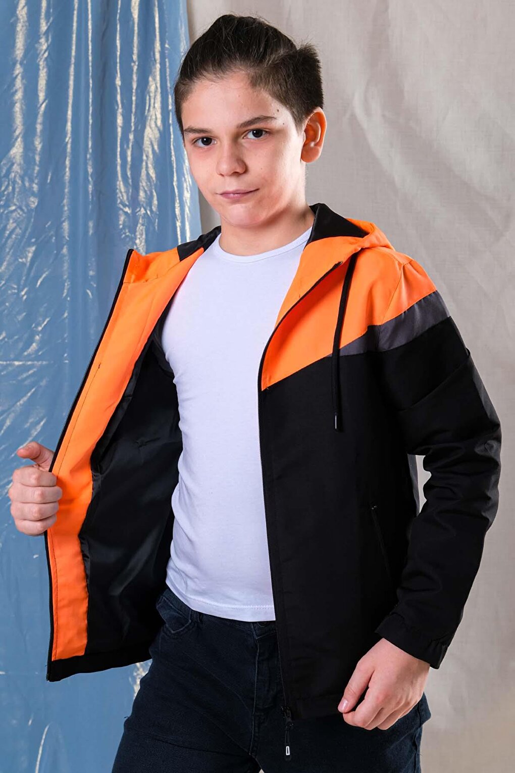 Boy's Water Repellent Hooded Seasonal Raincoat coat