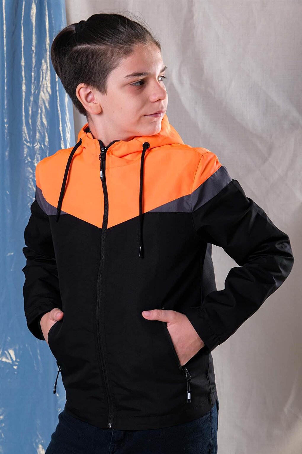 Boy's Water Repellent Hooded Seasonal Raincoat coat