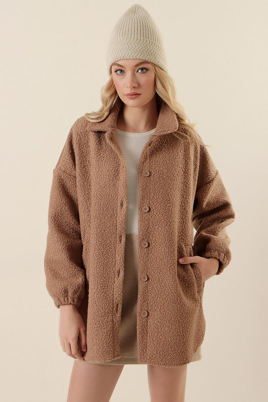 0675 Wool Blend Boucle Jacket - Beige