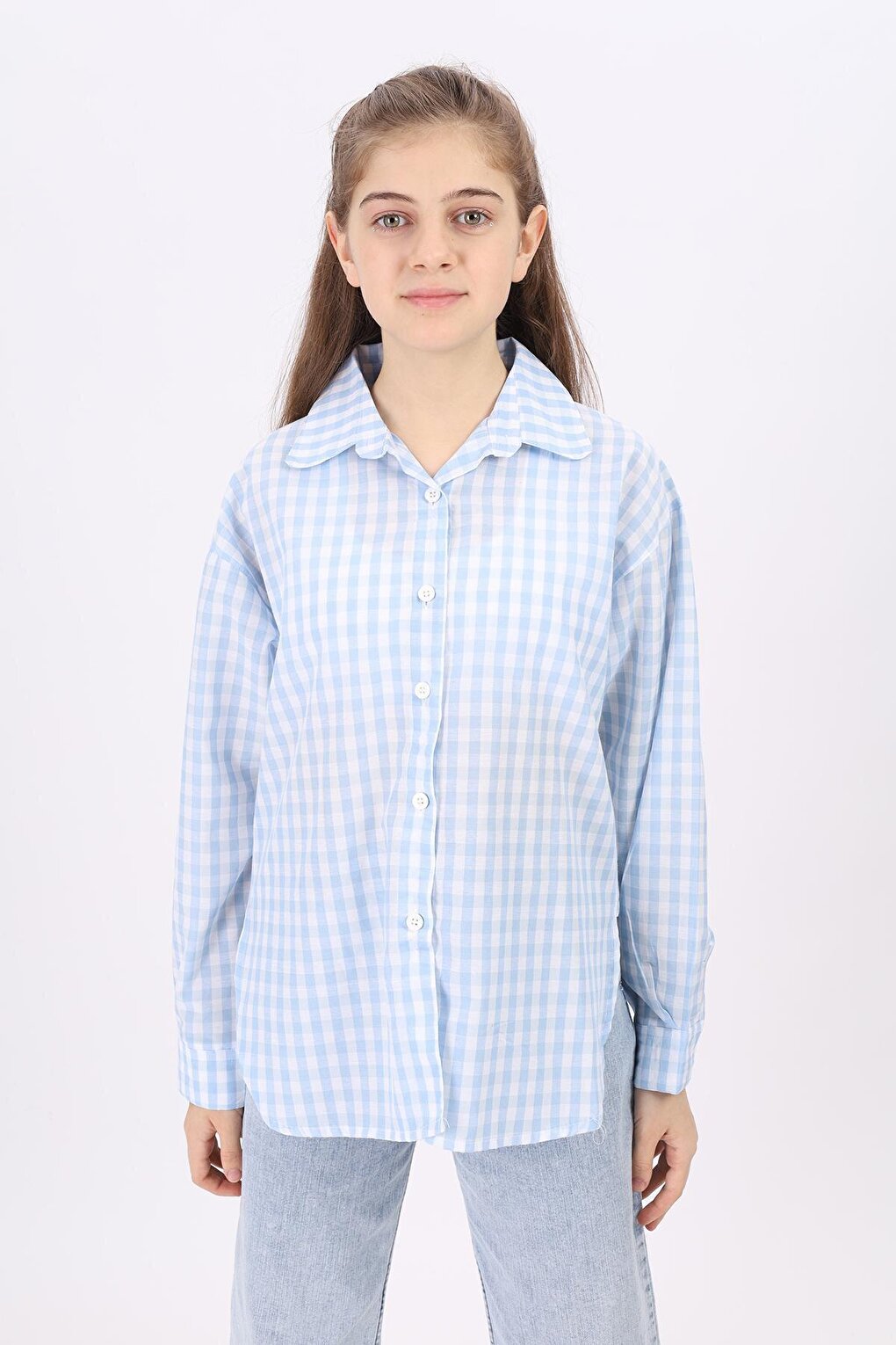 Girl's Plaid Shirt 9-14 Years Lx182-2