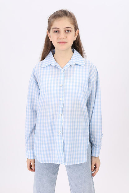 Girl's Plaid Shirt 9-14 Years Lx182-2