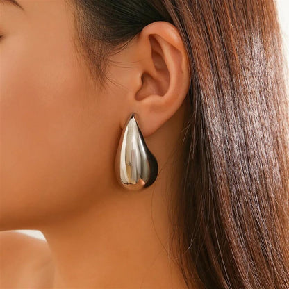 Silver Color Big Drop Earrings