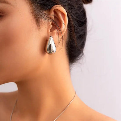 Silver Color Big Drop Earrings