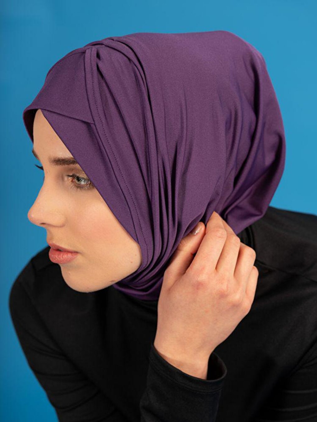 Cross Detailed Sea Bonnet - Purple B2104