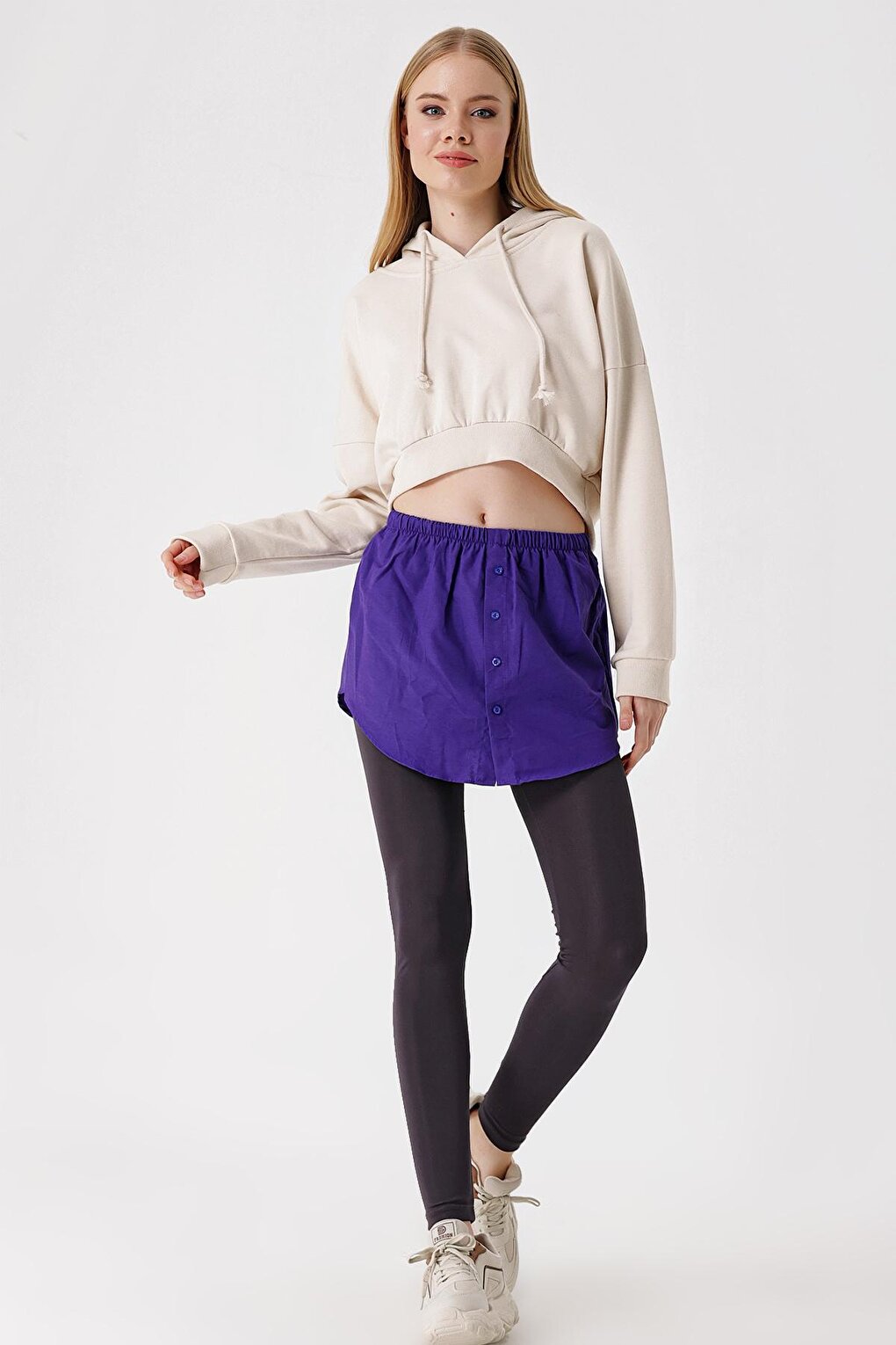 1888 Sweatshirt And Shirt Under Sweater Skirt - Purple