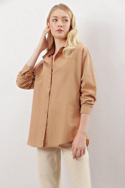 Mink Plain Plain Araboy Basic Oversize Shirt