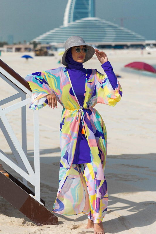 Patterned Colorful Kimono Kaftan P2332