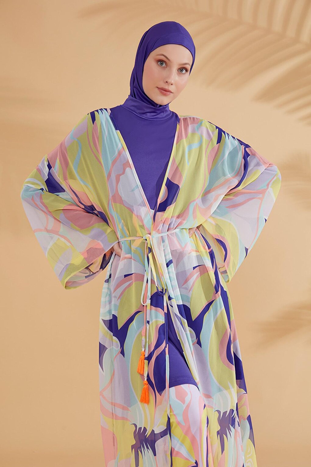 Patterned Colorful Kimono Kaftan P2332