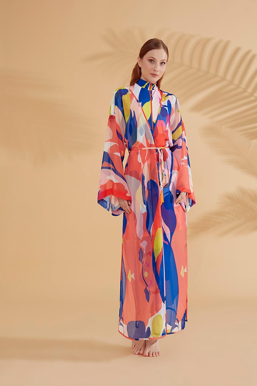 Patterned Colorful Kimono Kaftan P2330