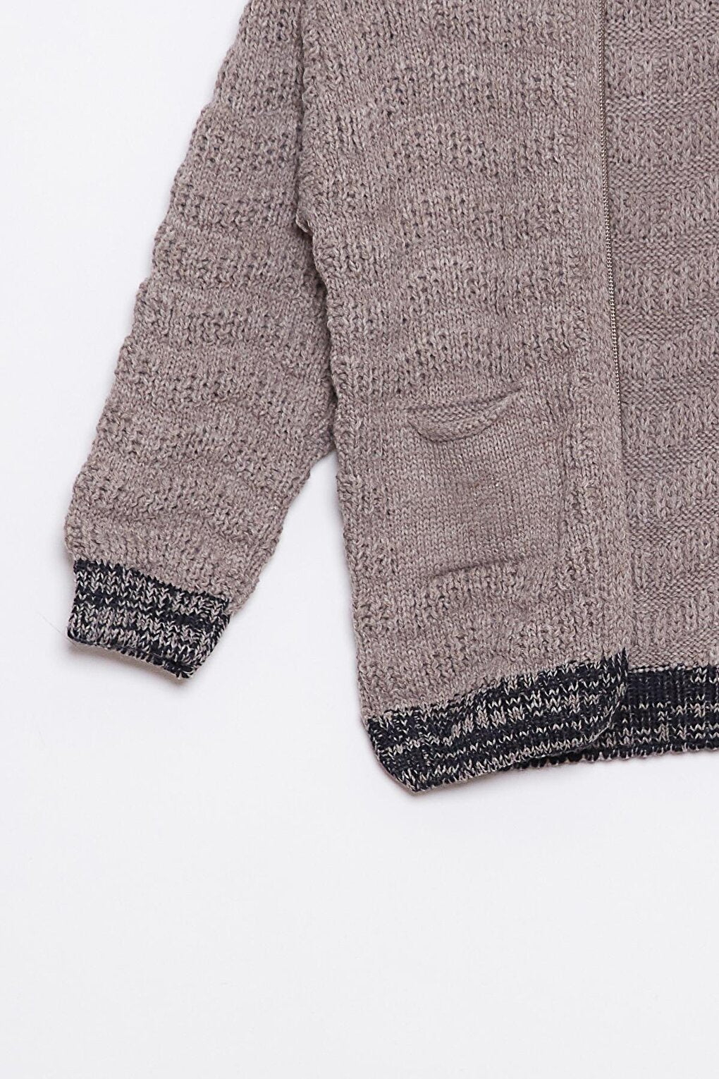 Fur Detailed Knitwear Baby Boy Cardigan