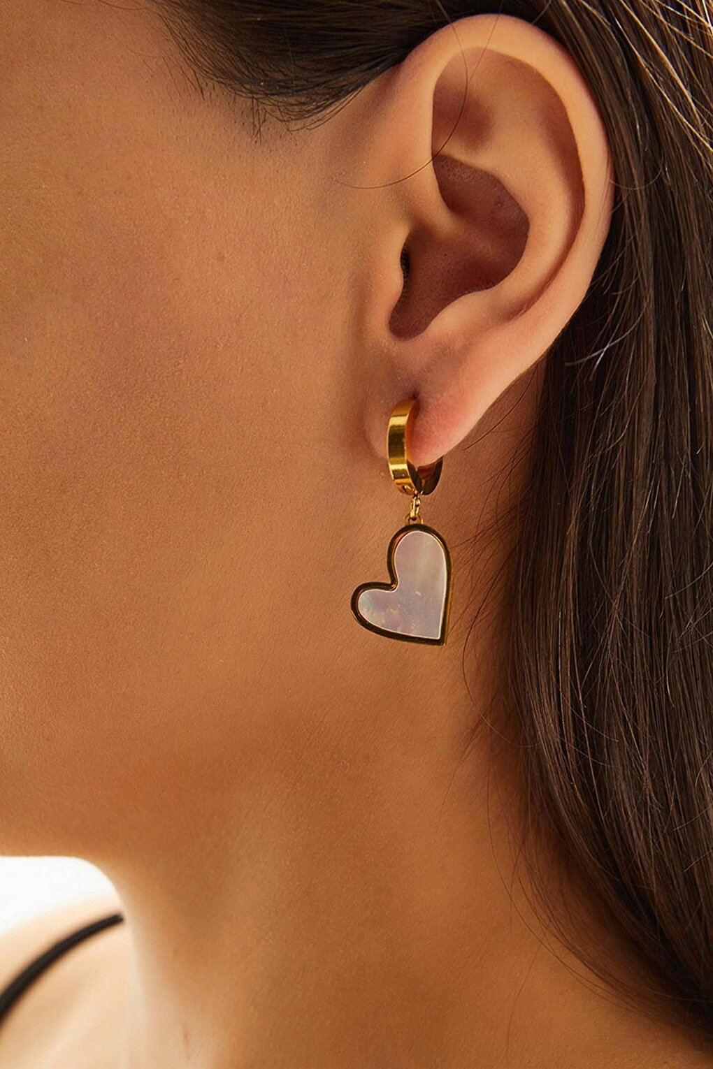 Women's Accessory Steel Heart Pendant Earrings