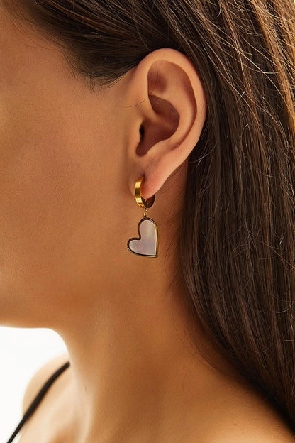 Women's Accessory Steel Heart Pendant Earrings