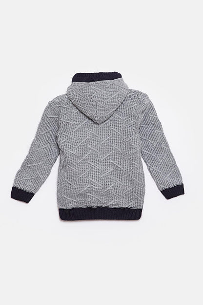 Fur Detailed Knitwear Baby Boy Cardigan