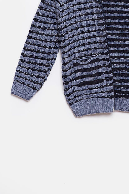 Fur Detailed Knitwear Baby Boy Cardigan