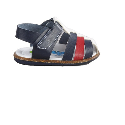 004 Red-Navy Blue Children's Sandals