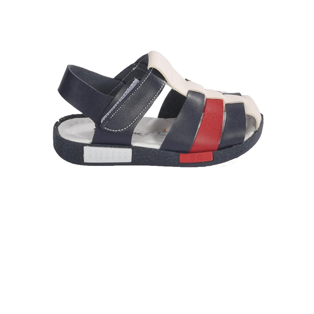 004 Navy Blue-White Children's Sandals