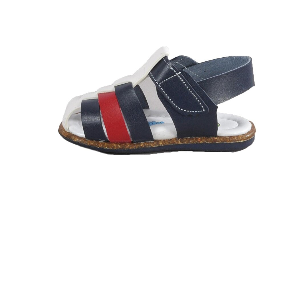 004 Red-Navy Blue Children's Sandals