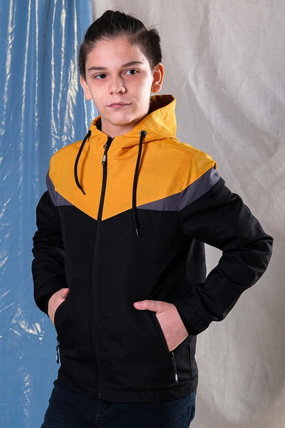 Boy's Water Repellent Hooded Seasonal Raincoat Coat