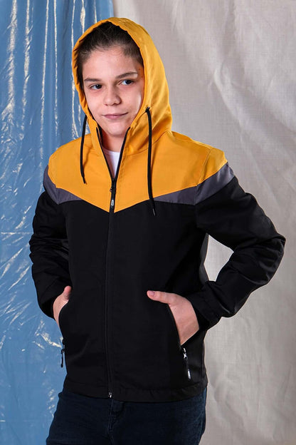 Boy's Water Repellent Hooded Seasonal Raincoat Coat