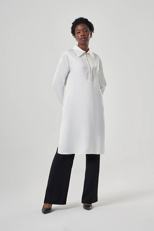 Signorita Long Ecru Tunic