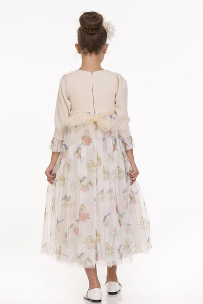 Bird Patterned Long Dress