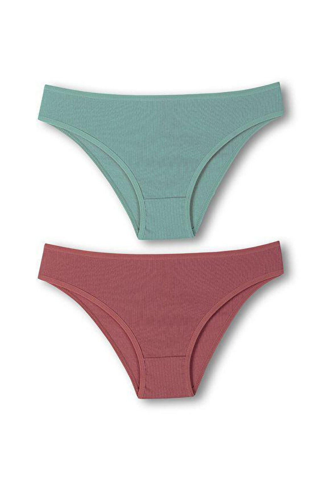 Cotton Ribbed Textured Briefs Women's Panties 2-pack