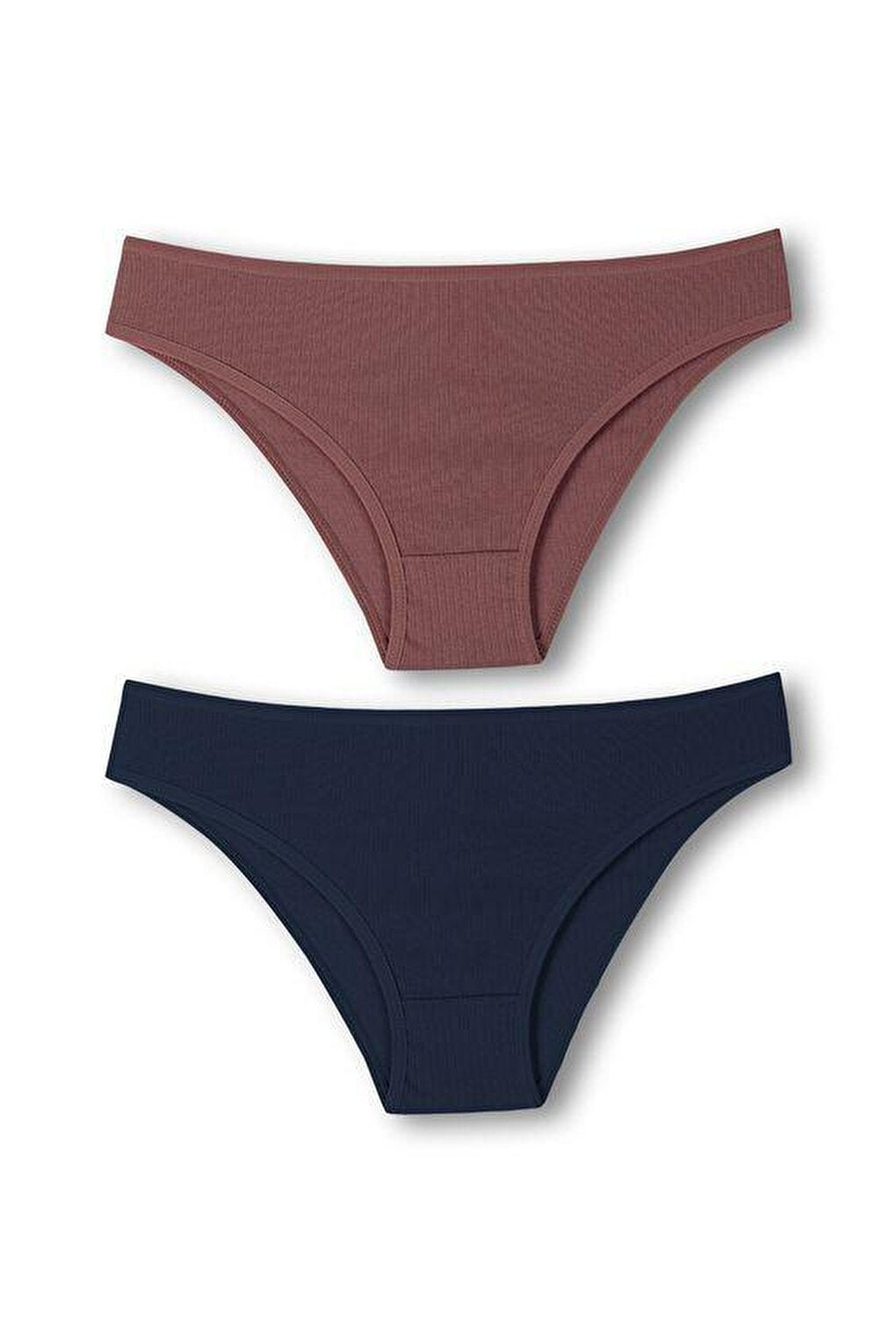 Cotton Ribbed Textured Briefs Women's Panties 2-pack