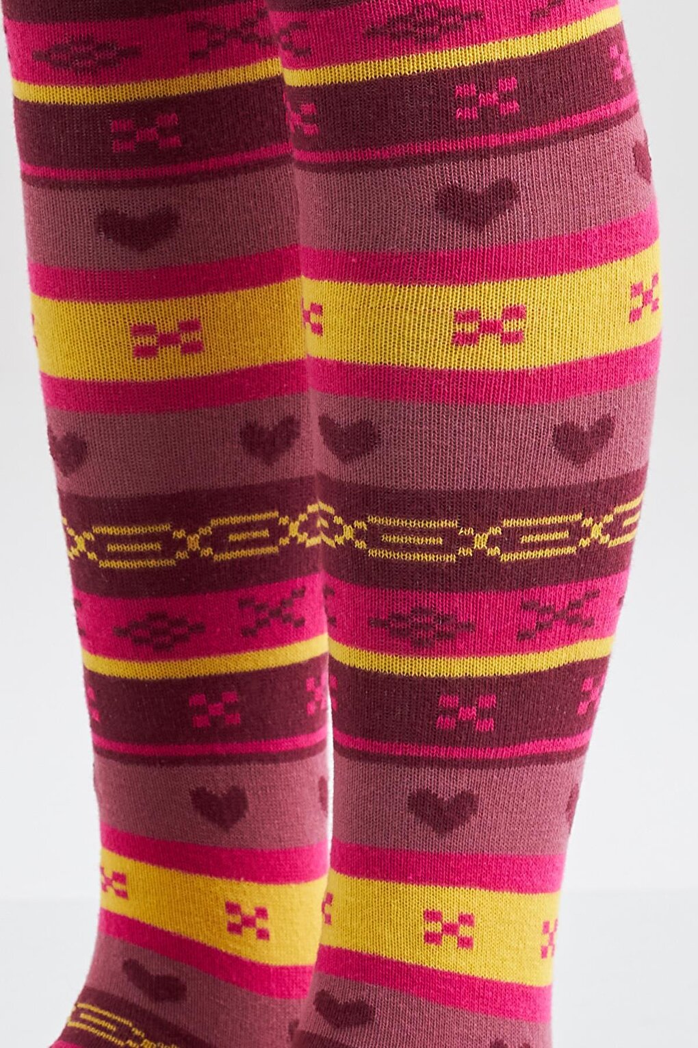 Patterned Kids Pantyhose Pink