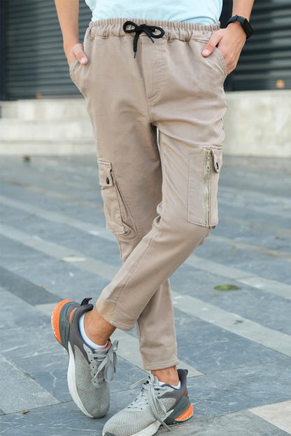 Boy's Cargo Pants Canvas Lycra