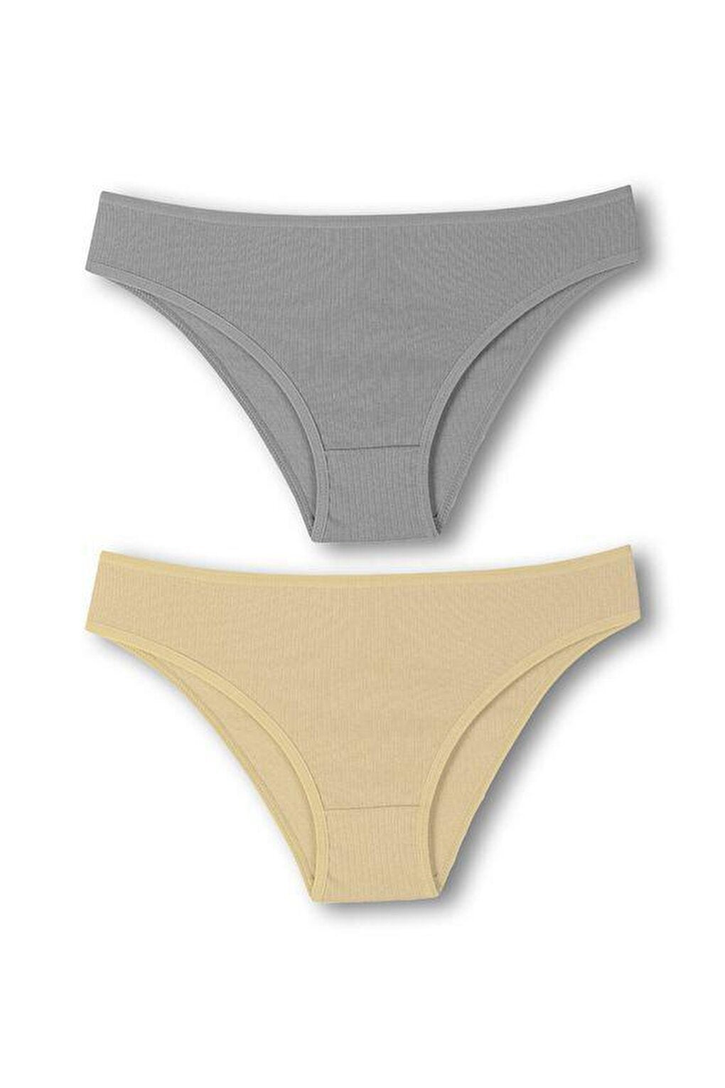 Cotton Ribbed Textured Briefs Women's Panties 2-pack