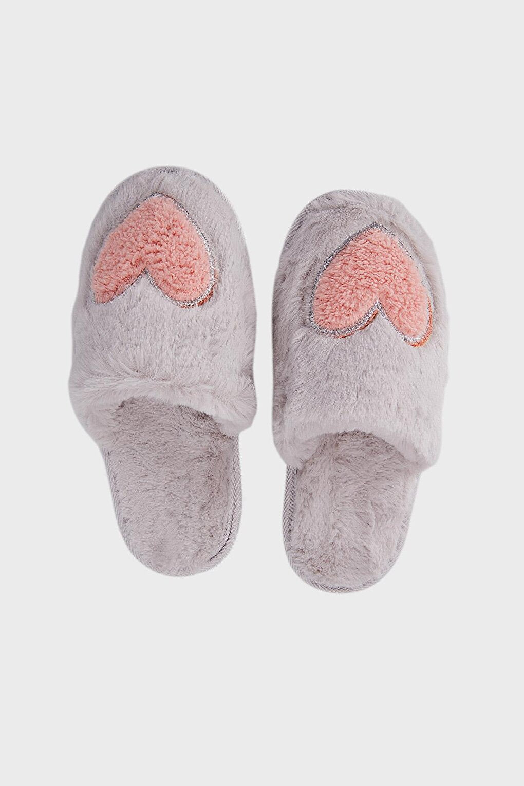 Soft Textured Fuzzy Heart Slippers 5958002