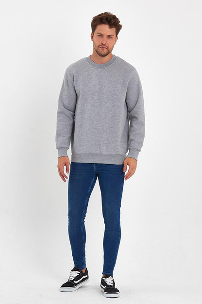 3 Thread Raised Crew Neck Men's Sweatshirt