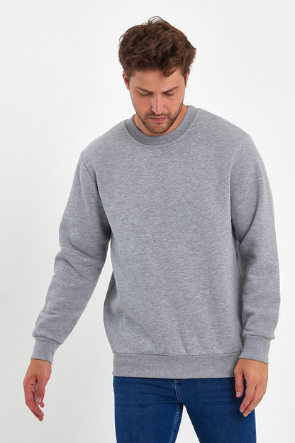 3 Thread Raised Crew Neck Men's Sweatshirt