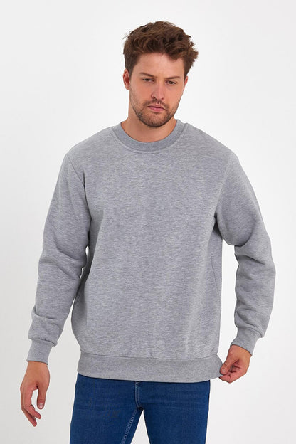 3 Thread Raised Crew Neck Men's Sweatshirt