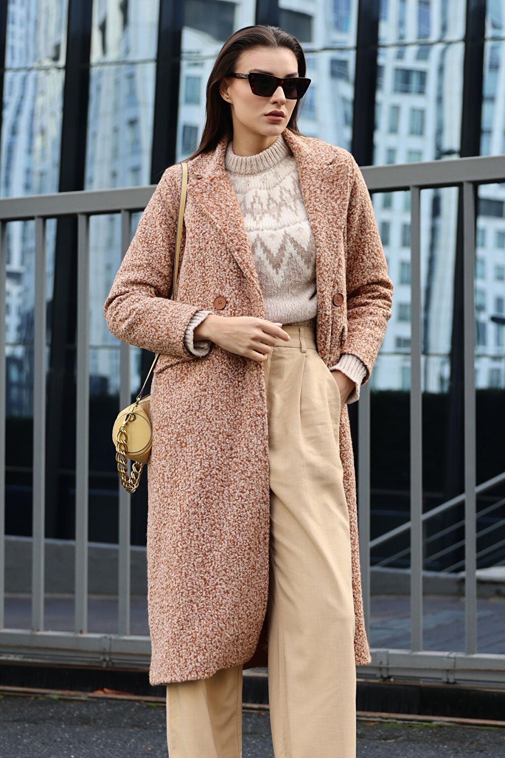 Taba Oversize Long Boucle Coat