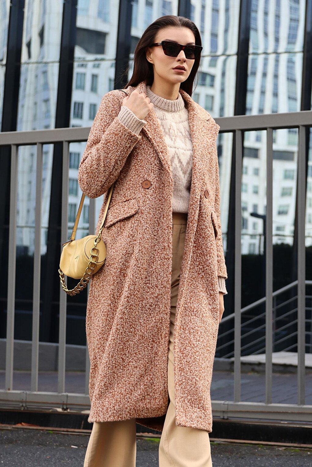 Taba Oversize Long Boucle Coat