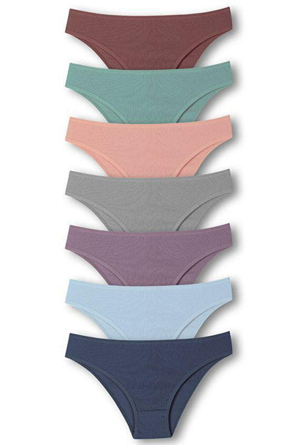 Cotton Ribbed Textured Briefs Women's Panties 7-pack