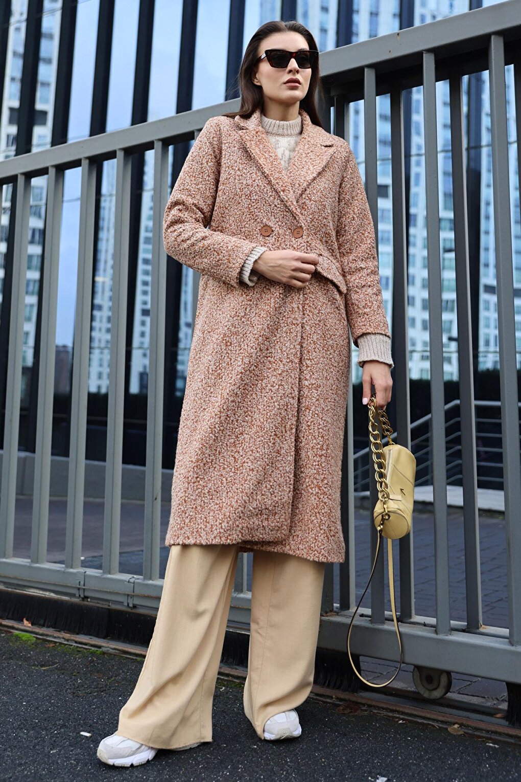 Taba Oversize Long Boucle Coat