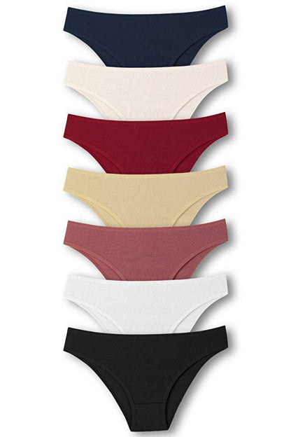 Cotton Ribbed Textured Briefs Women's Panties 7-pack